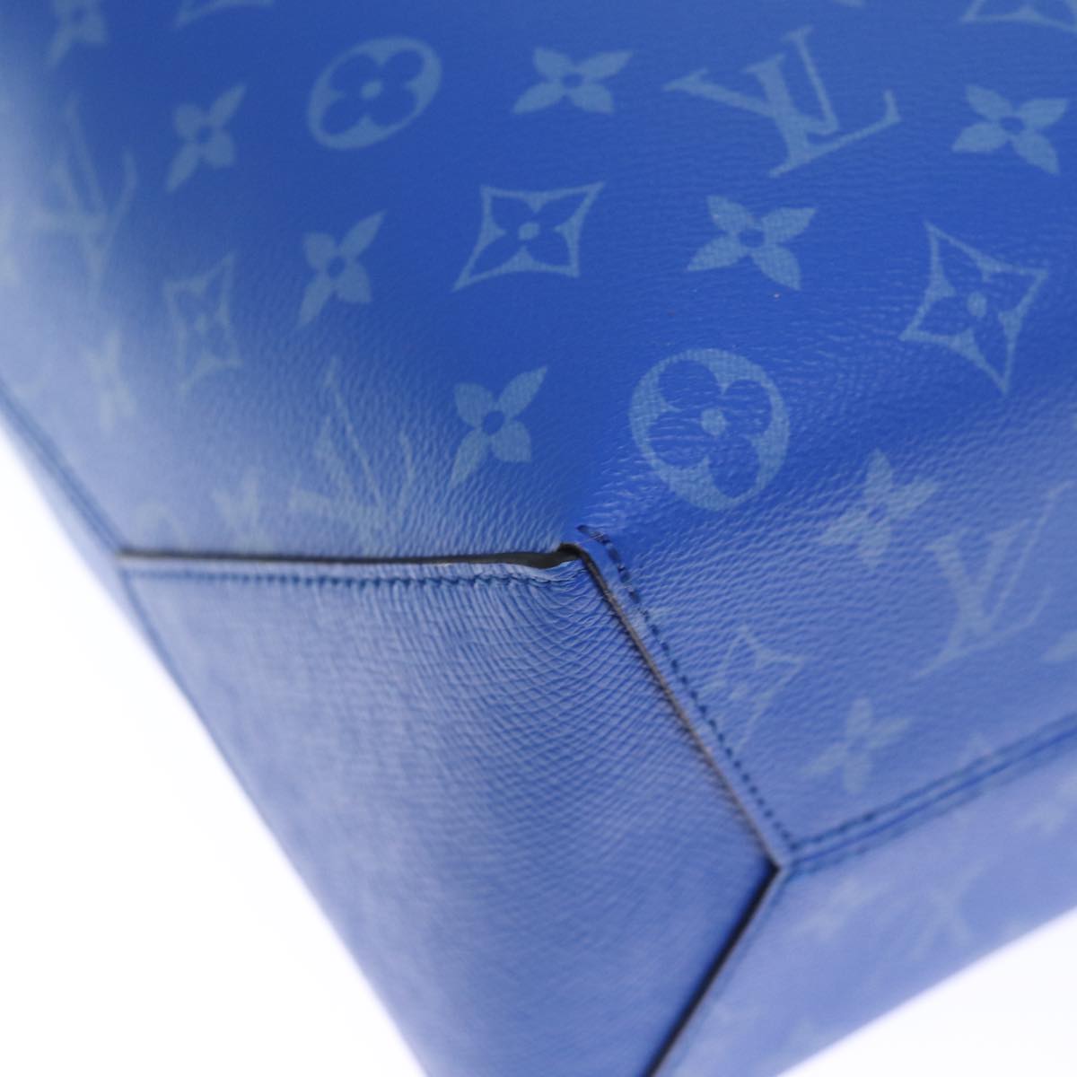 LOUIS VUITTON Taigalama Weekend Tote NM Tote Bag 2way Blue M31010 LV Auth 74022SM