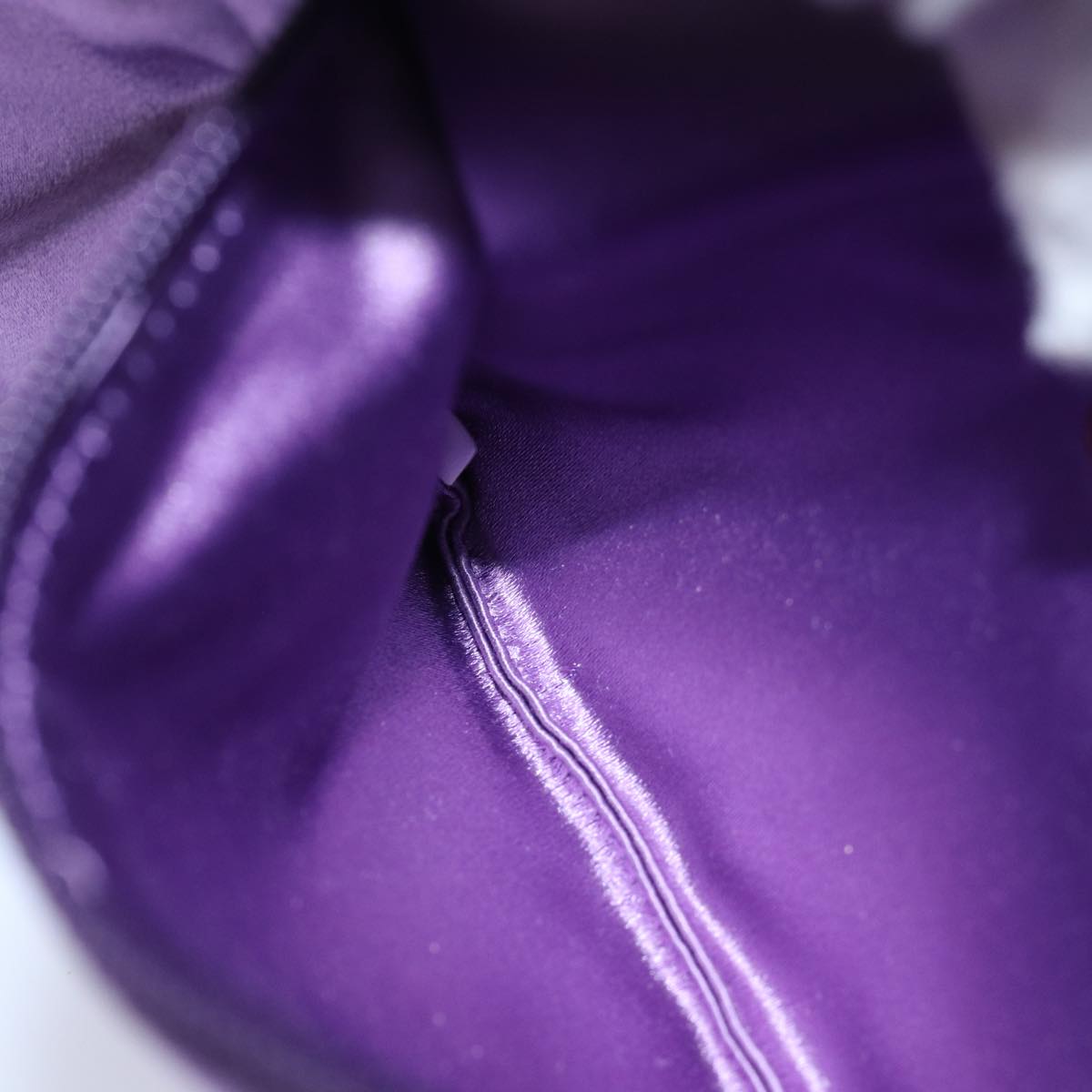 PRADA Jewelry Case Cosmetic Pouch Satin Purple Auth 74450