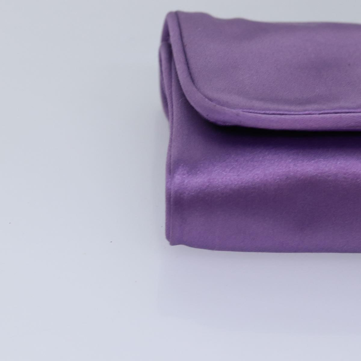 PRADA Jewelry Case Cosmetic Pouch Satin Purple Auth 74450