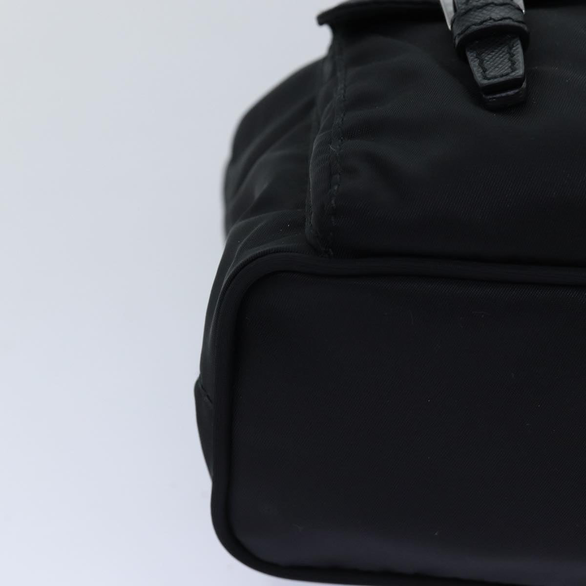 PRADA Chain Shoulder Bag Nylon Black Auth 74455AM