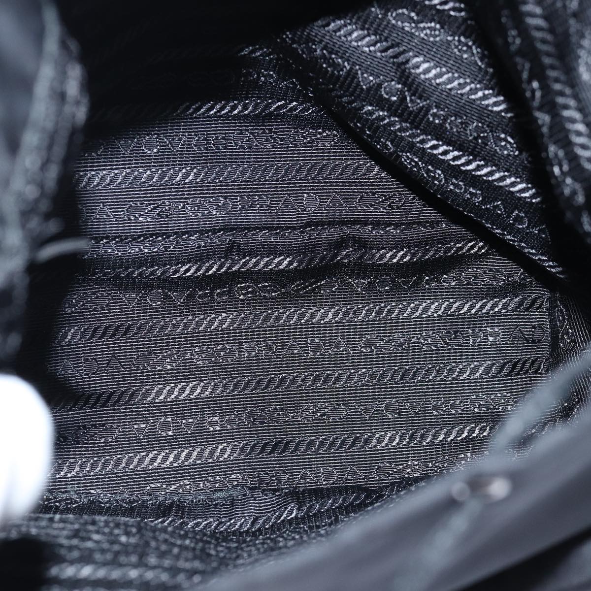 PRADA Chain Shoulder Bag Nylon Black Auth 74455AM