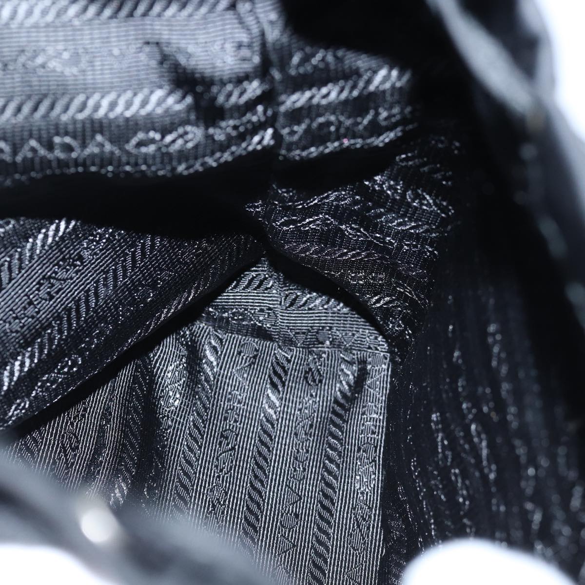 PRADA Chain Shoulder Bag Nylon Black Auth 74455AM
