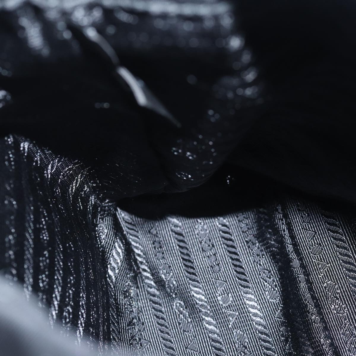 PRADA Chain Shoulder Bag Nylon Black Auth 74455AM