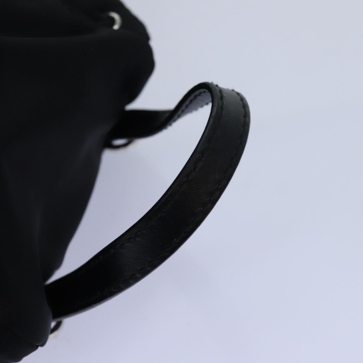 PRADA Chain Shoulder Bag Nylon Black Auth 74455AM