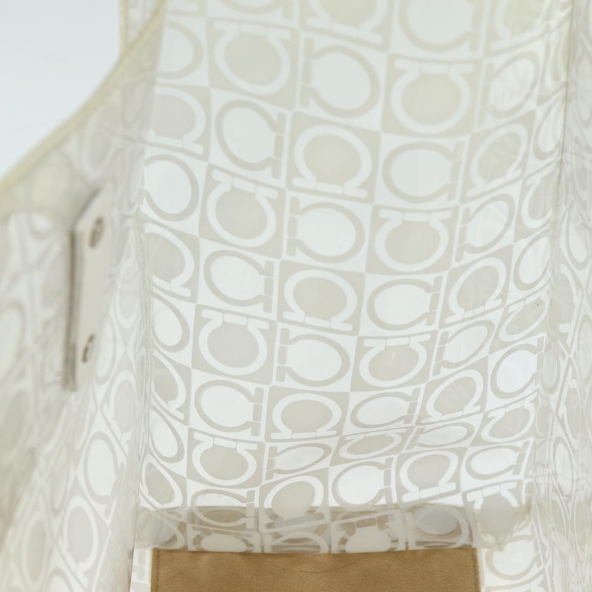 Salvatore Ferragamo Tote Bag Vinyl Clear Auth 74480