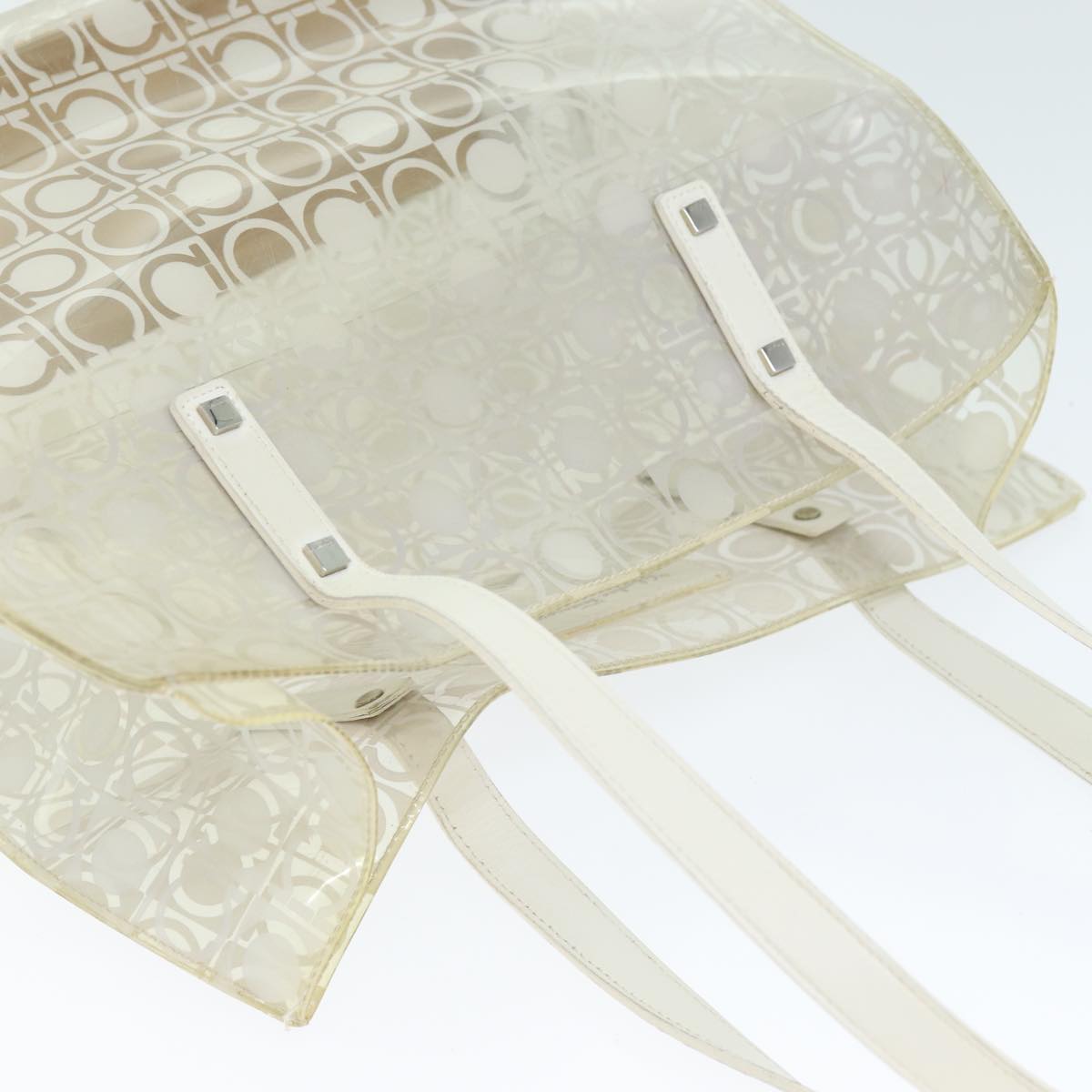 Salvatore Ferragamo Tote Bag Vinyl Clear Auth 74480