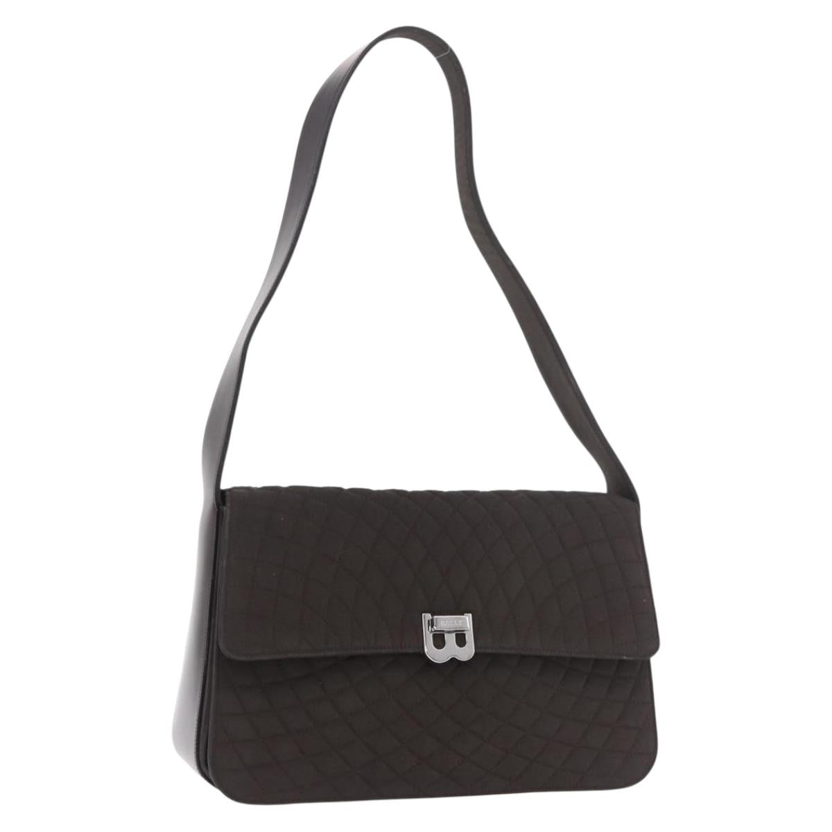 BALLY Shoulder Bag Nylon Brown Auth 74608