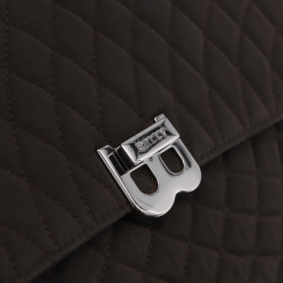 BALLY Shoulder Bag Nylon Brown Auth 74608