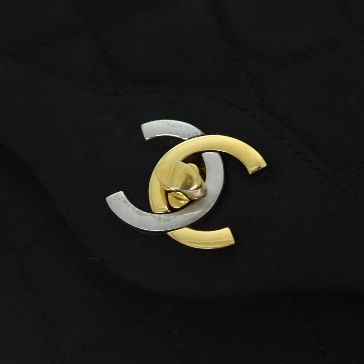 CHANEL Matelasse Chain Shoulder Bag Satin Paris limited Black CC Auth 74757A