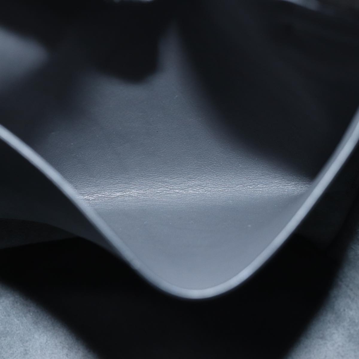 CELINE Big bag Shoulder Bag Leather Gray Auth 74791SAM