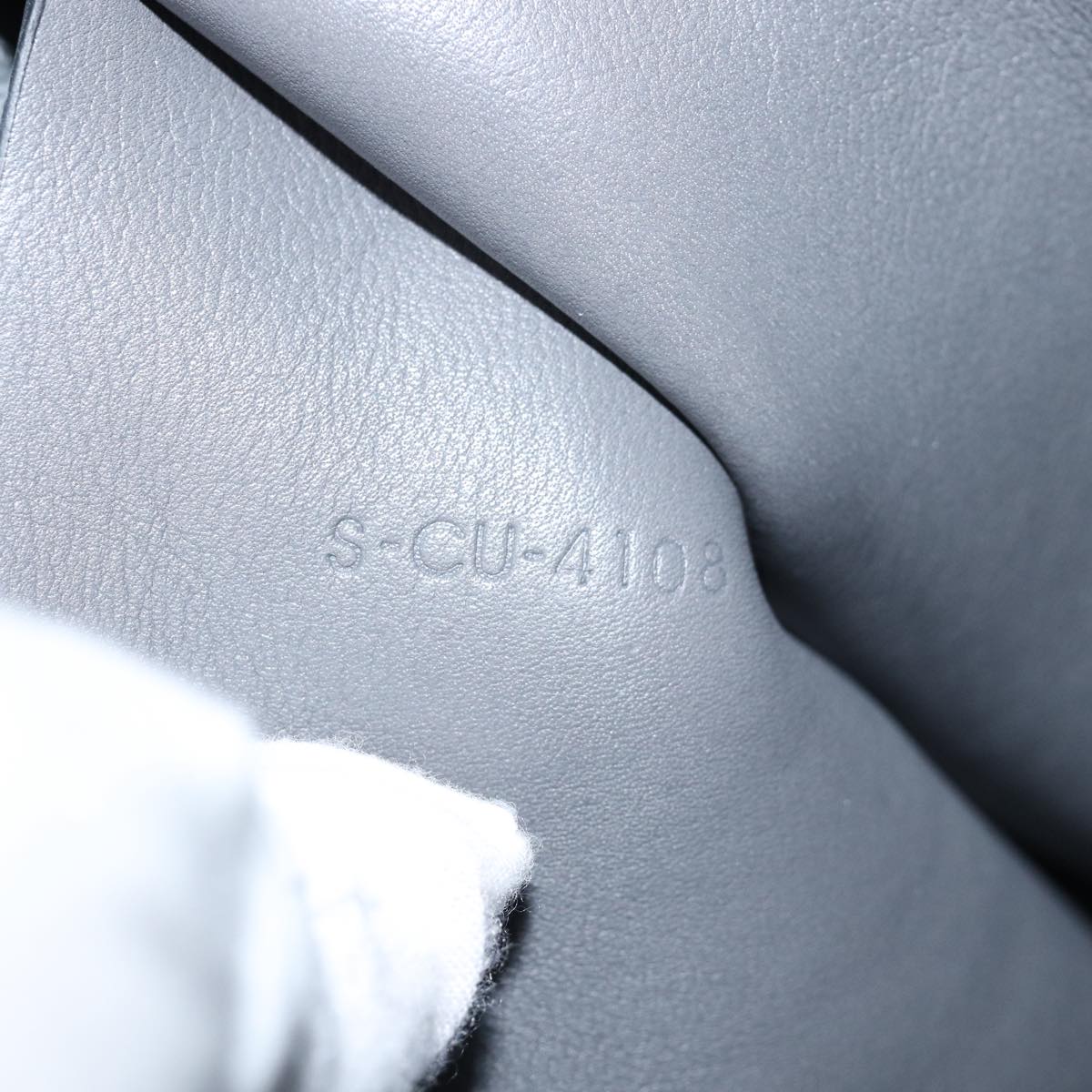 CELINE Big bag Shoulder Bag Leather Gray Auth 74791SAM