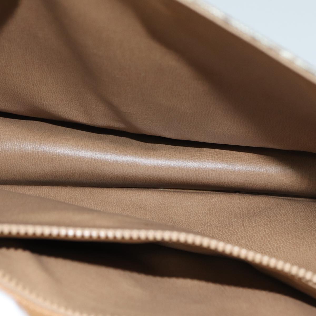 CELINE C Macadam Canvas Shoulder Bag Beige Auth 74866