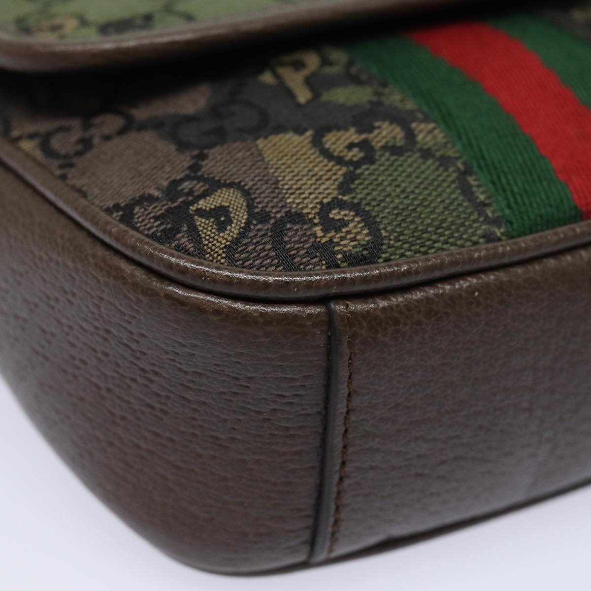 GUCCI GG Canvas Web Sherry Line GUCCIxPALACE Bag Camouflage 723142 Auth 74880SV