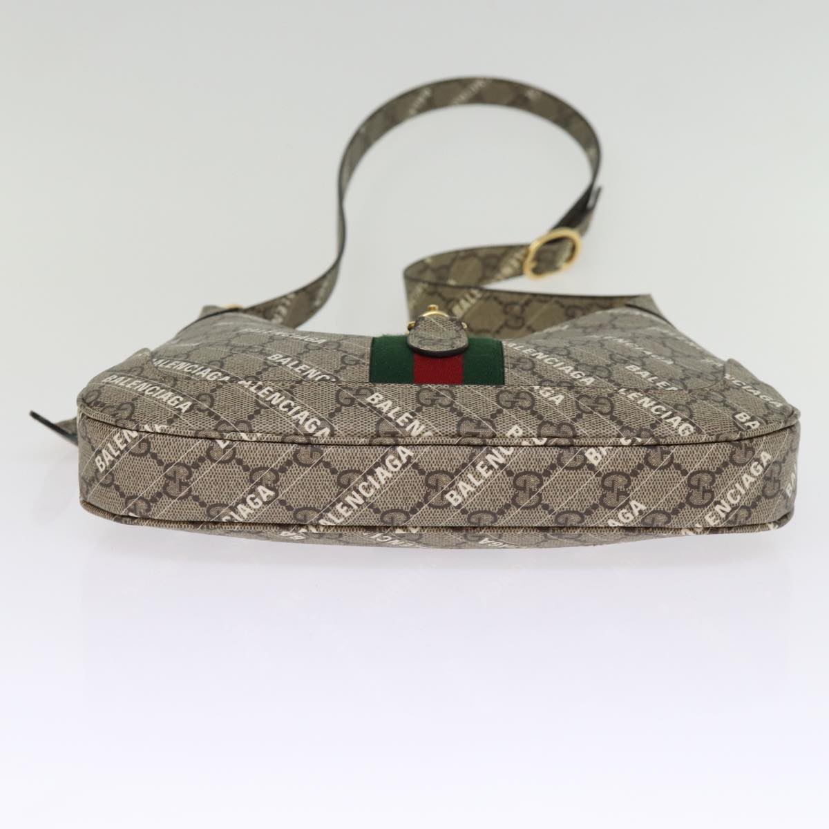 GUCCI GG Supreme Web Sherry Line Jackie Bag BALENCIAGA Beige 636706 Auth 74999SAV