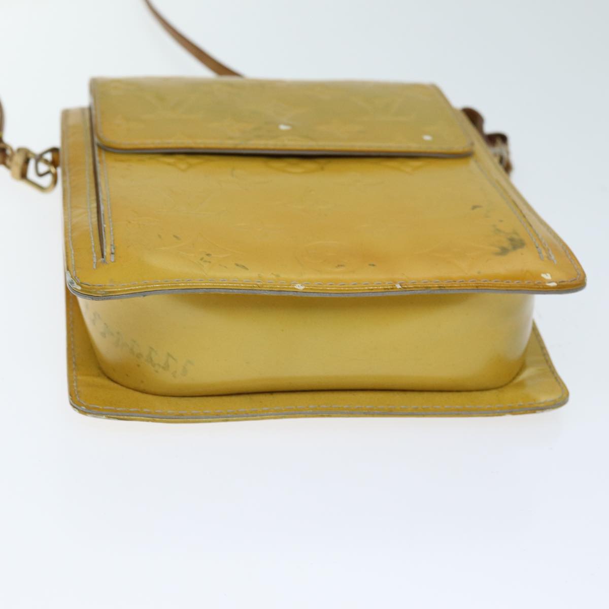 LOUIS VUITTON Monogram Vernis Motto Accessory Pouch Gris M91030 LV Auth 75041