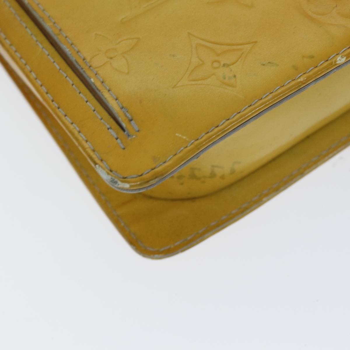 LOUIS VUITTON Monogram Vernis Motto Accessory Pouch Gris M91030 LV Auth 75041