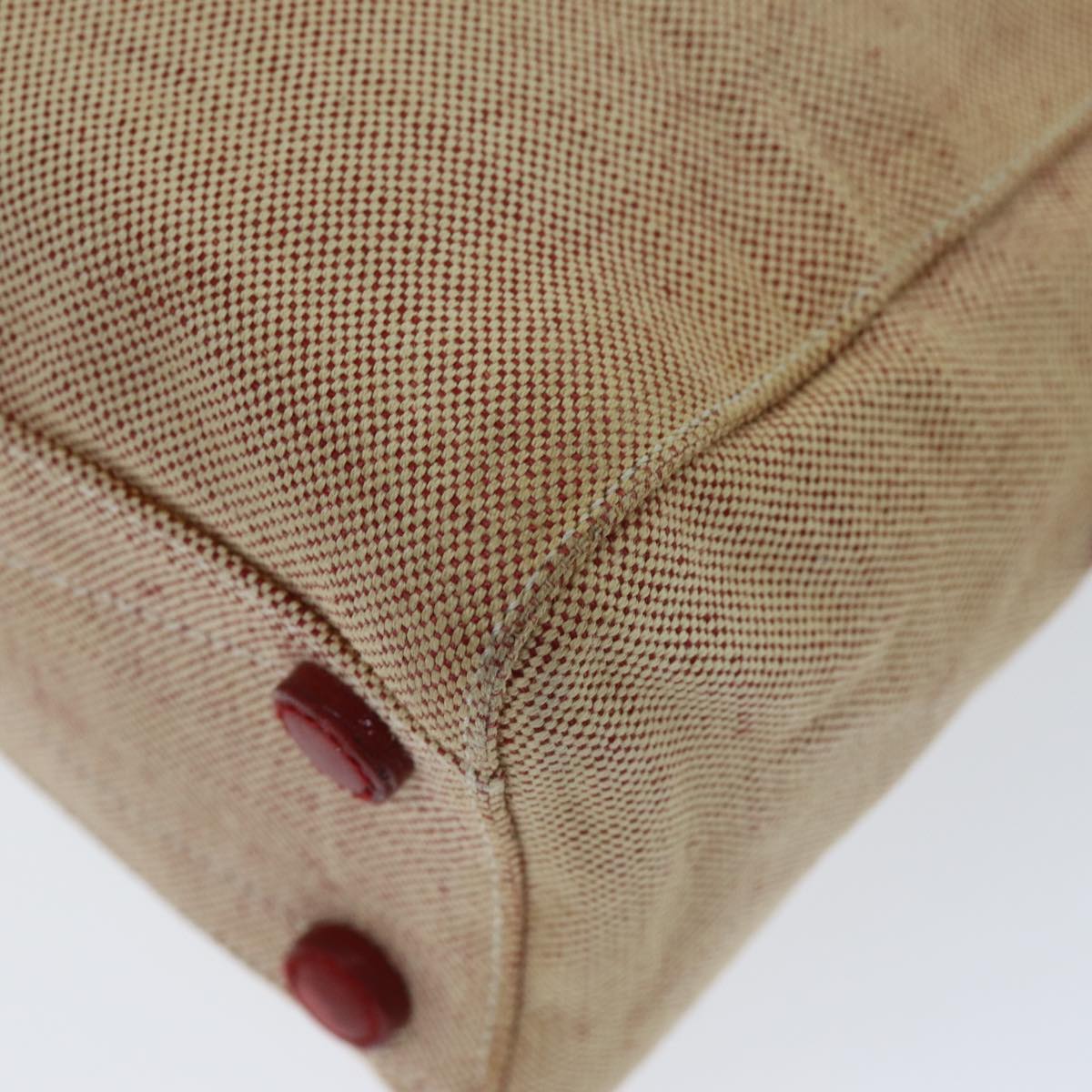 PRADA Sports Tote Bag Canvas Red Beige Auth 75127