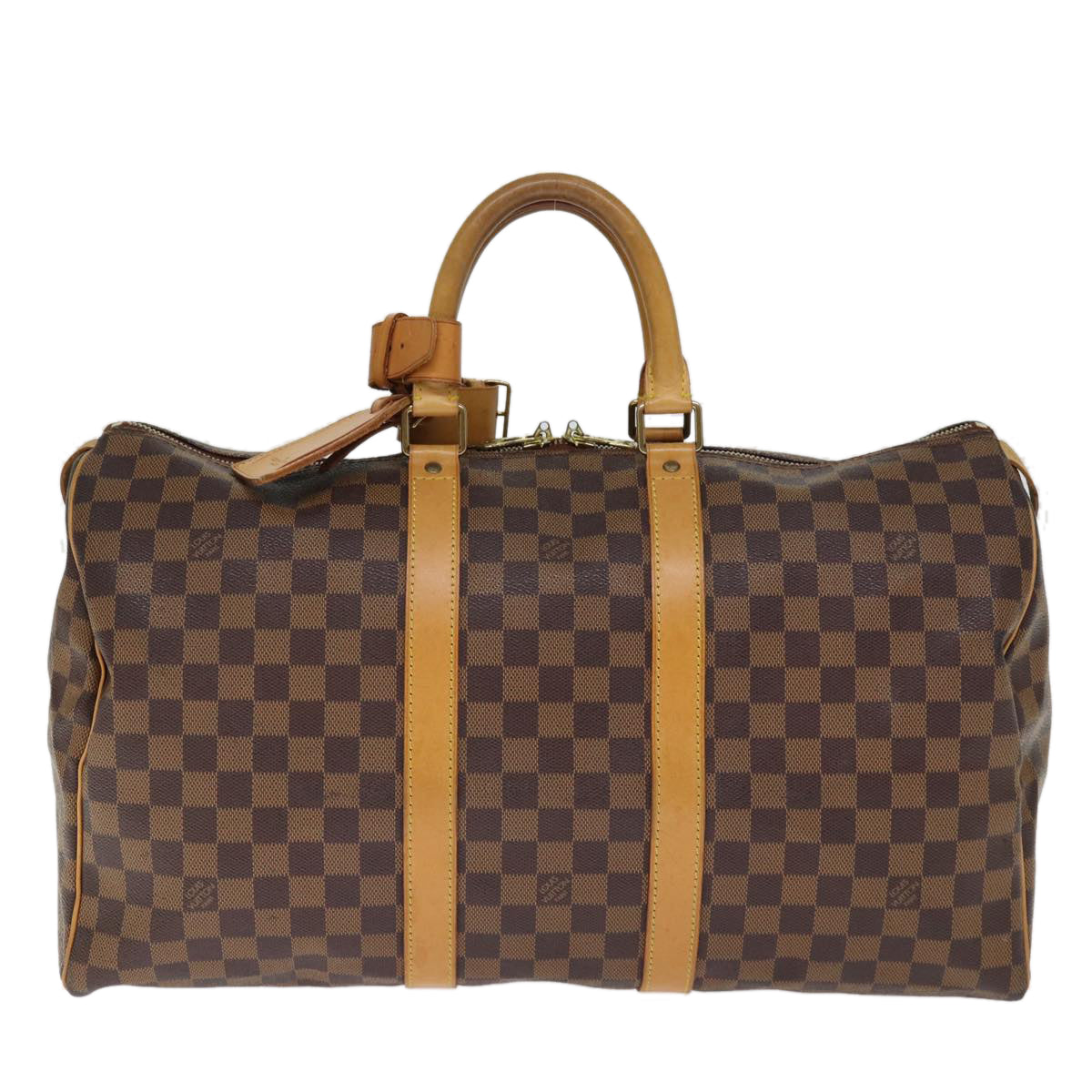 LOUIS VUITTON Damier Ebene Keepall 45 Boston Bag LV Auth 75198AV