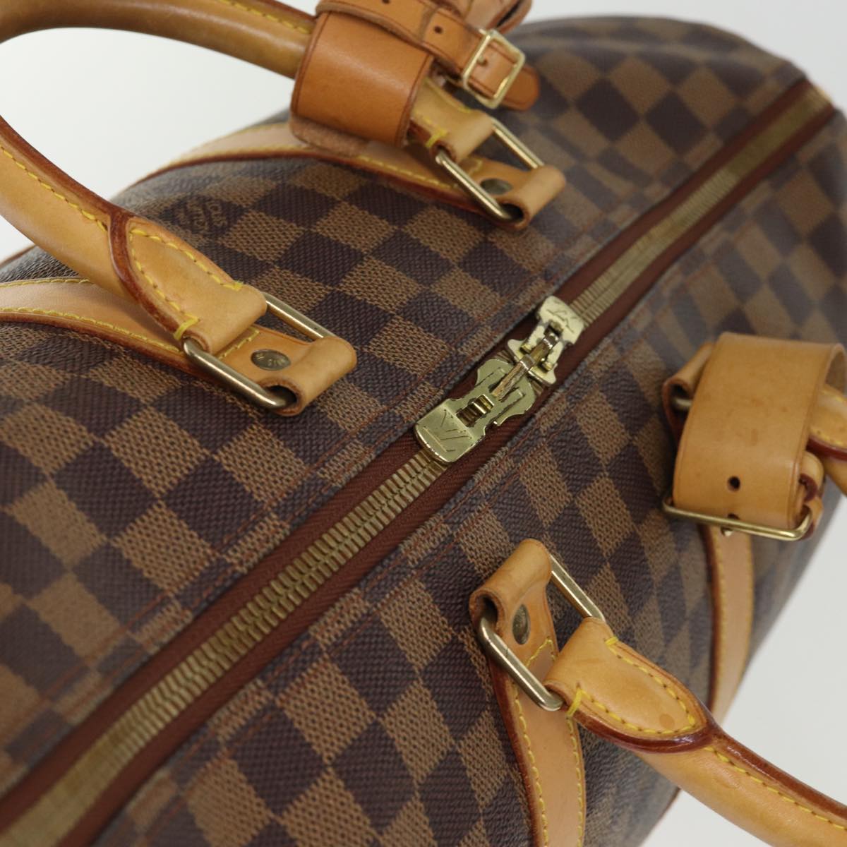 LOUIS VUITTON Damier Ebene Keepall 45 Boston Bag LV Auth 75198AV