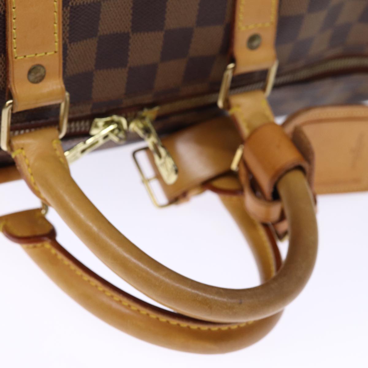 LOUIS VUITTON Damier Ebene Keepall 45 Boston Bag LV Auth 75198AV