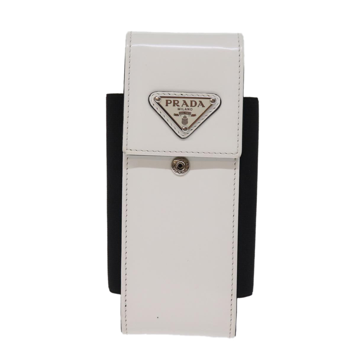 PRADA Cell Phone Case Patent leather White Auth 75214V