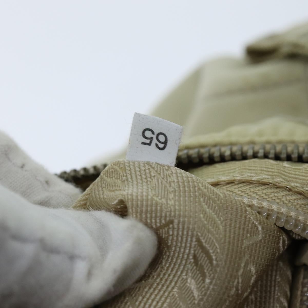 PRADA Shoulder Bag Nylon Enamel Beige Brown Auth 75216