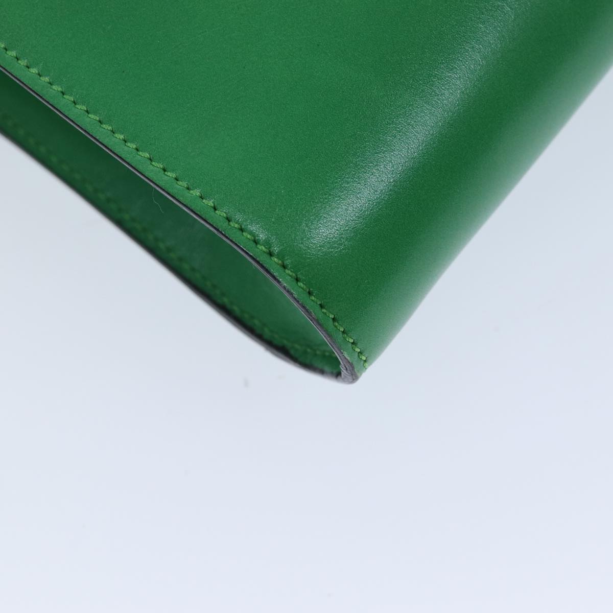 CELINE Shoulder Bag Leather Green Auth 75227AV