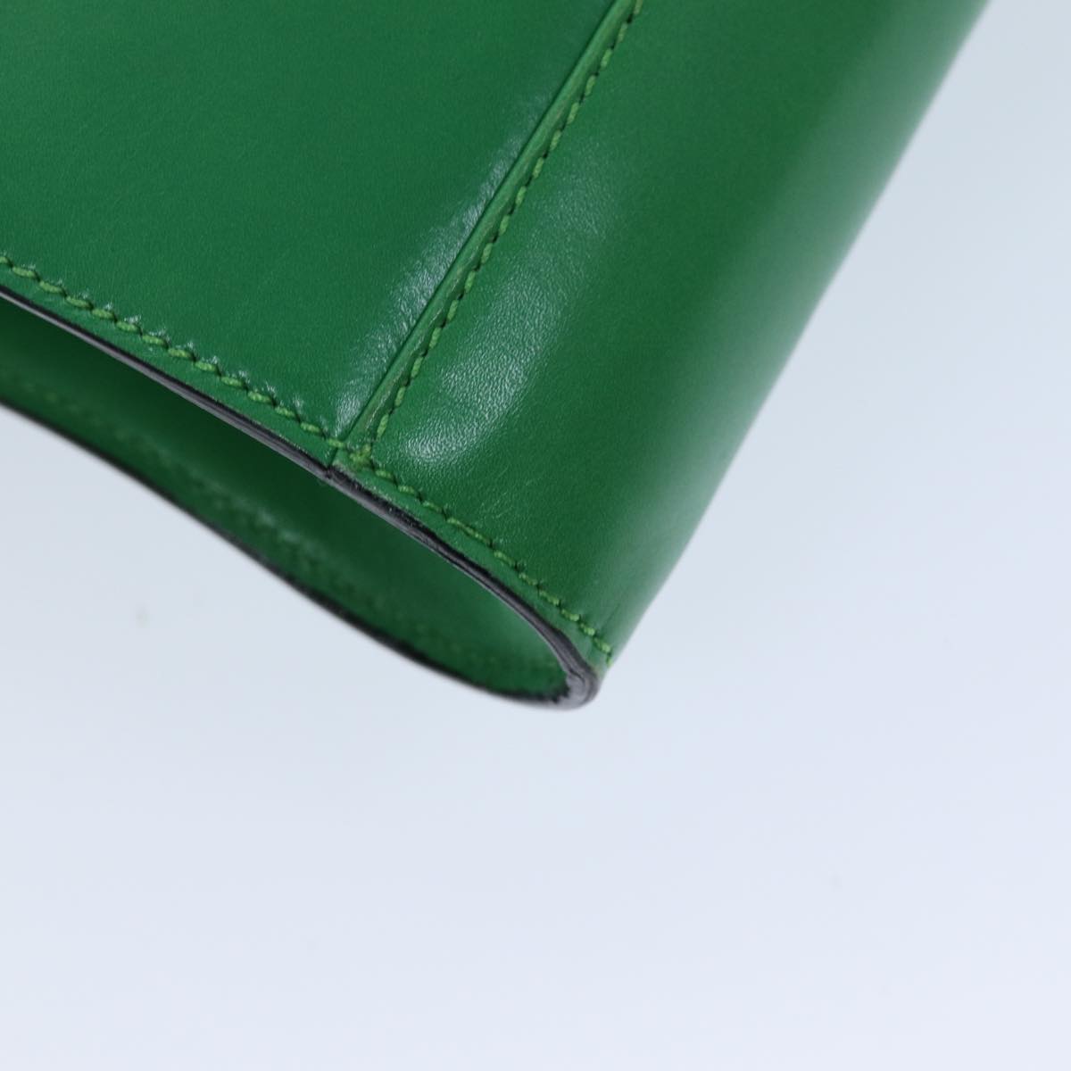 CELINE Shoulder Bag Leather Green Auth 75227AV