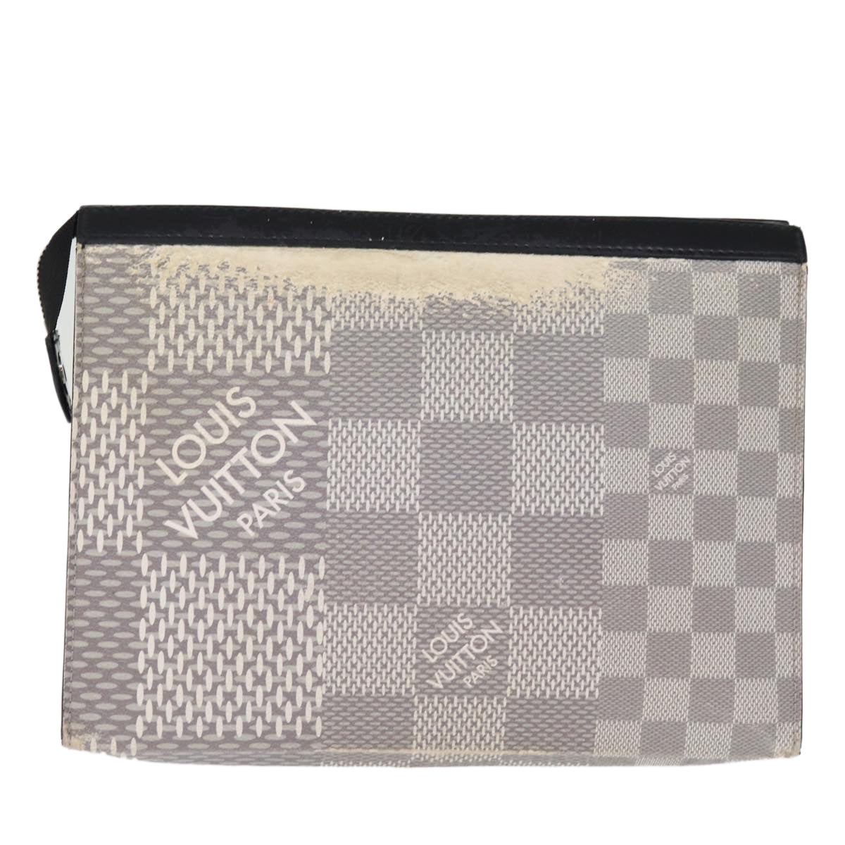 LOUIS VUITTON Damier Graphite 3D Pochette Voyager MM Bag N60443 LV Auth 75261