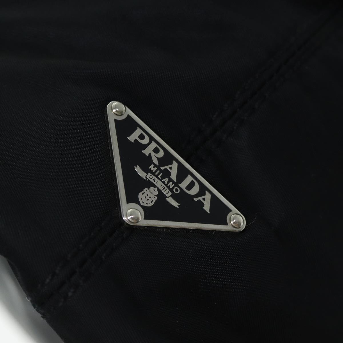 PRADA Tote Bag Nylon Black Auth 75367