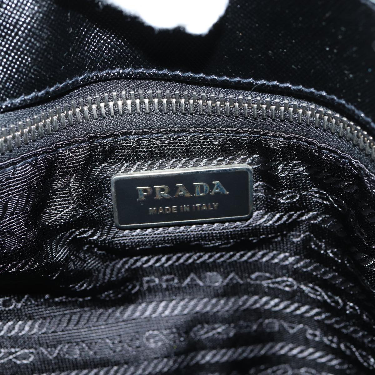 PRADA Tote Bag Nylon Black Auth 75367