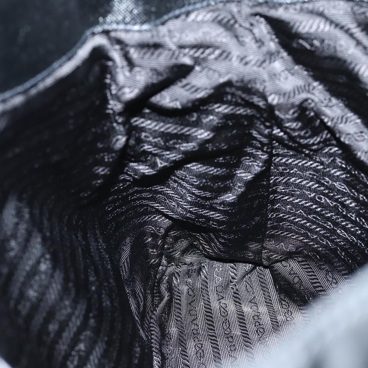 PRADA Tote Bag Nylon Black Auth 75367