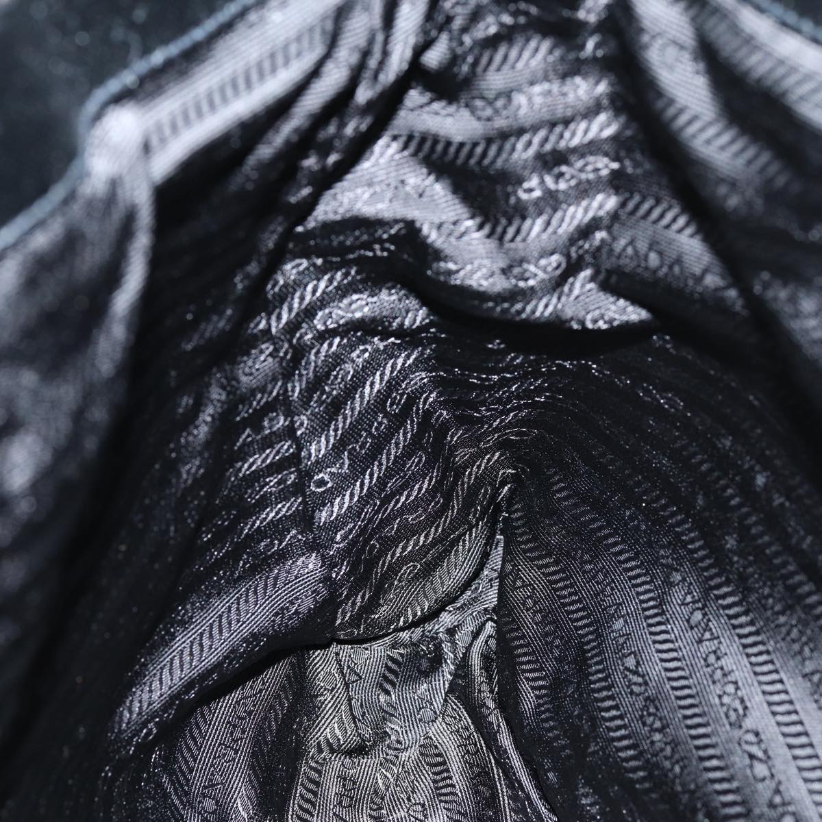 PRADA Tote Bag Nylon Black Auth 75367