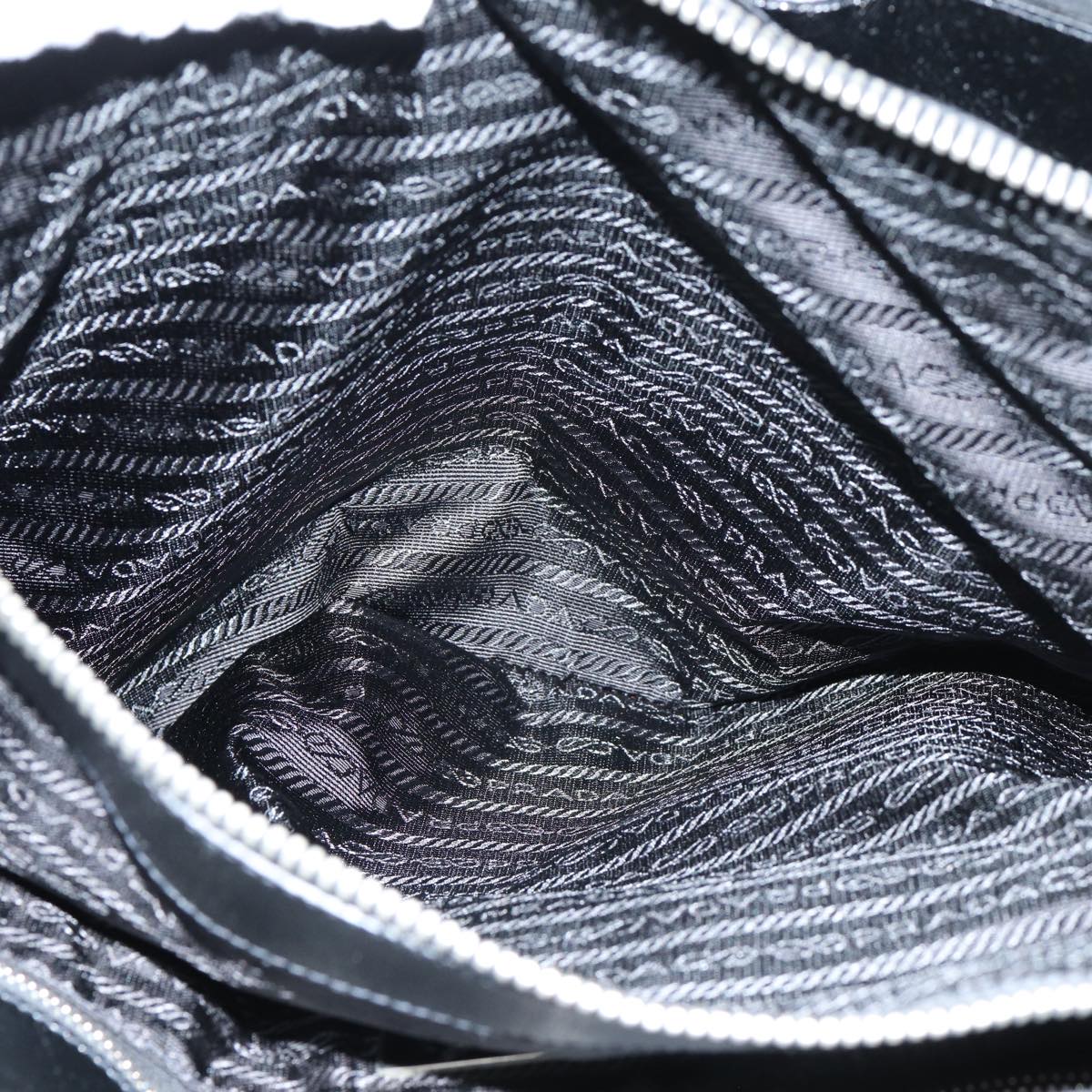 PRADA Tote Bag Nylon Black Auth 75367