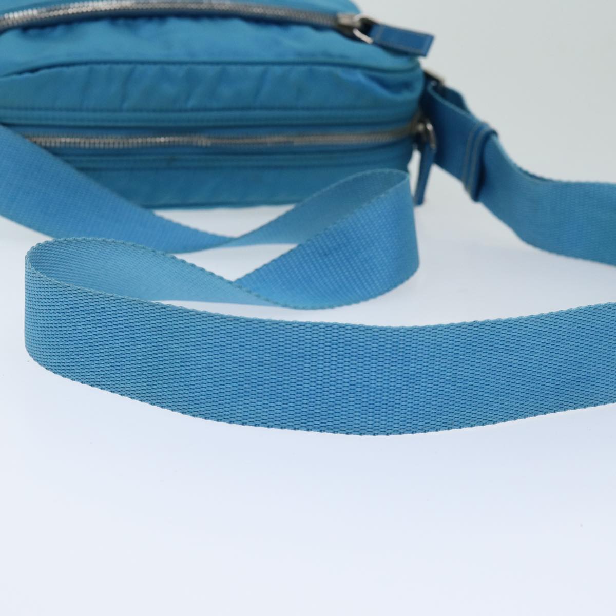 PRADA Shoulder Bag Nylon Light Blue Auth 75426V
