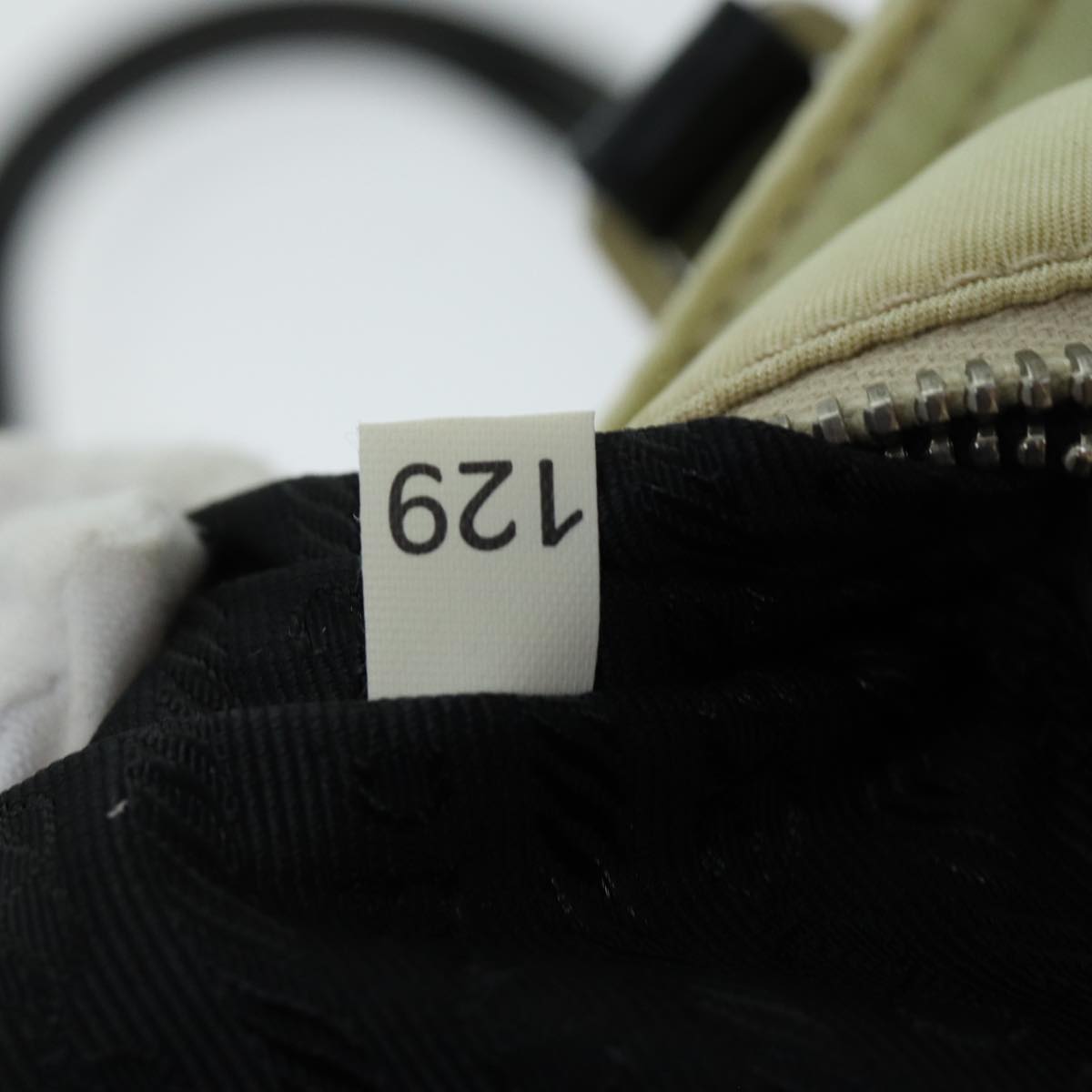 PRADA Hand Bag Nylon Cream Auth 75644