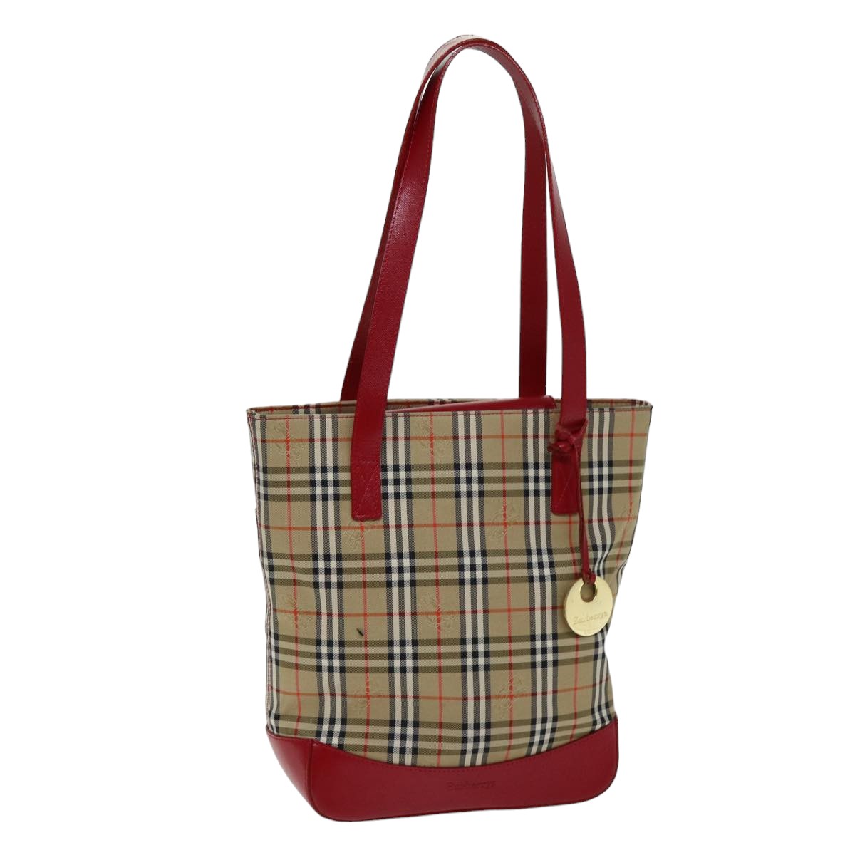 Burberrys Nova Check Tote Bag Canvas Auth 75666