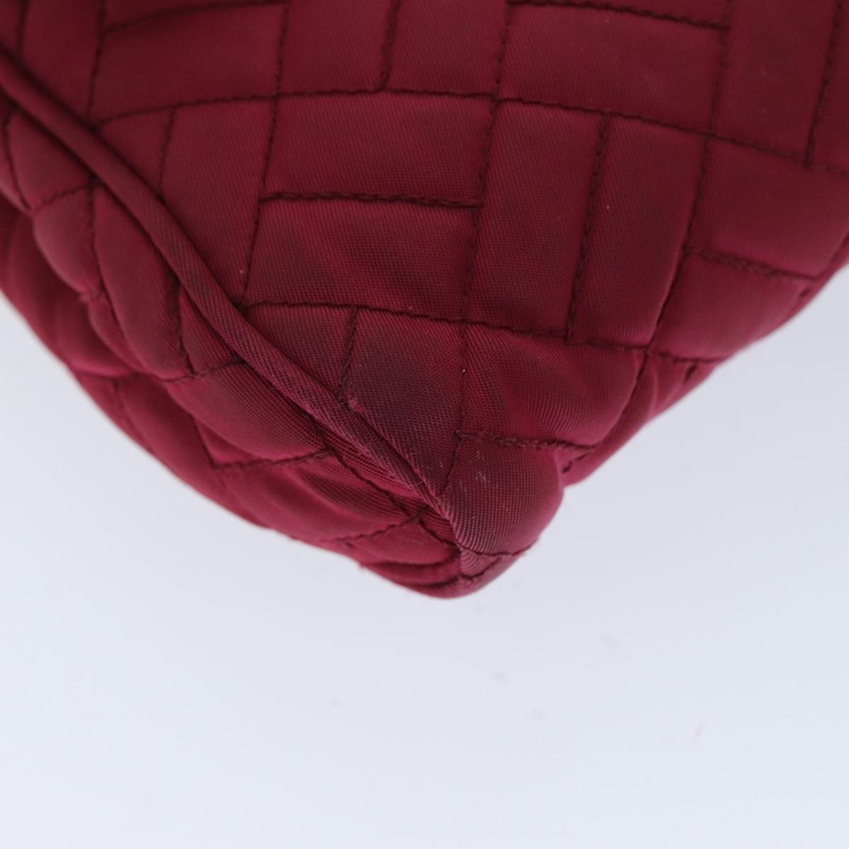 PRADA Chain Shoulder Bag Nylon Pink Auth 75800