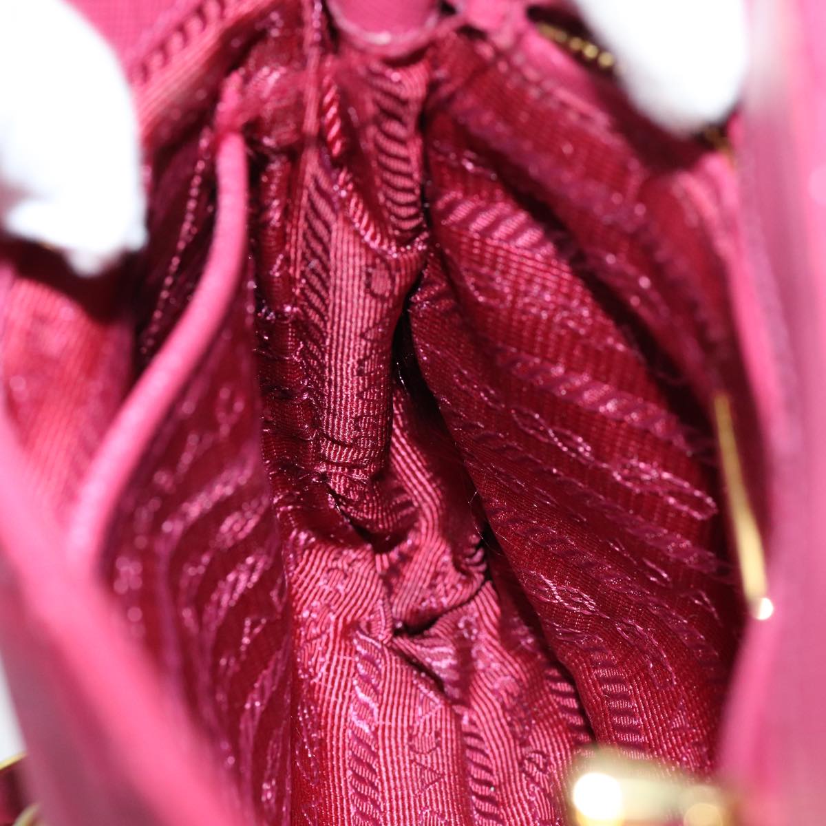 PRADA Chain Shoulder Bag Nylon Pink Auth 75800