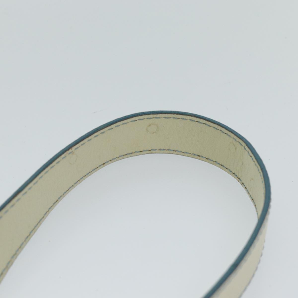 CELINE C Macadam Canvas Shoulder Bag Light Blue Auth 75808