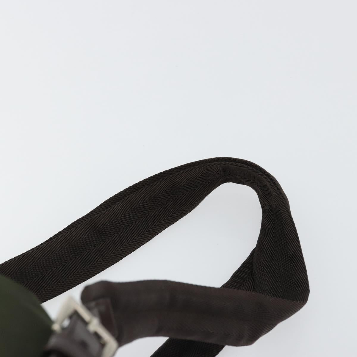 PRADA Backpack Nylon Khaki Dark Brown Auth 75827