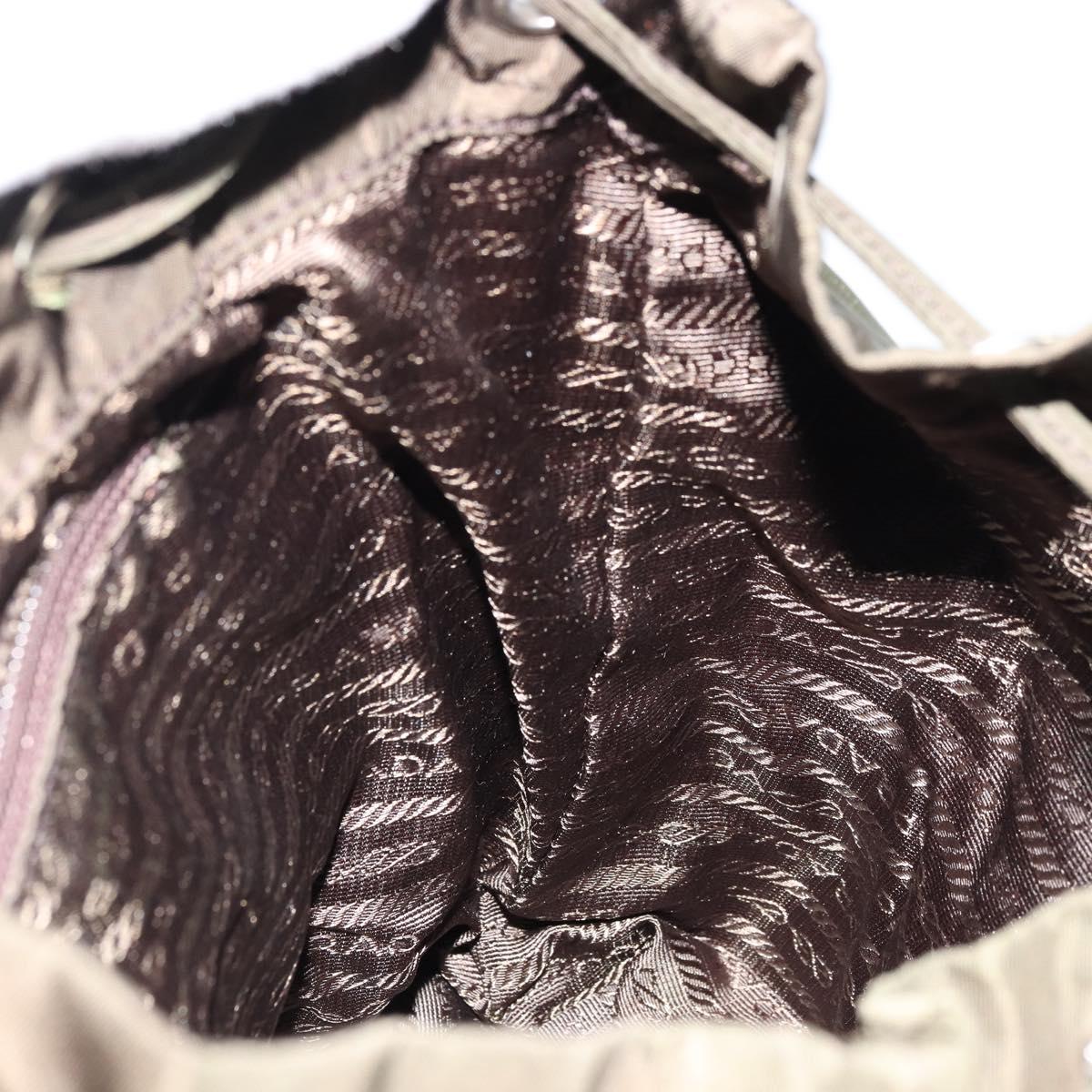 PRADA Backpack Nylon Khaki Dark Brown Auth 75827
