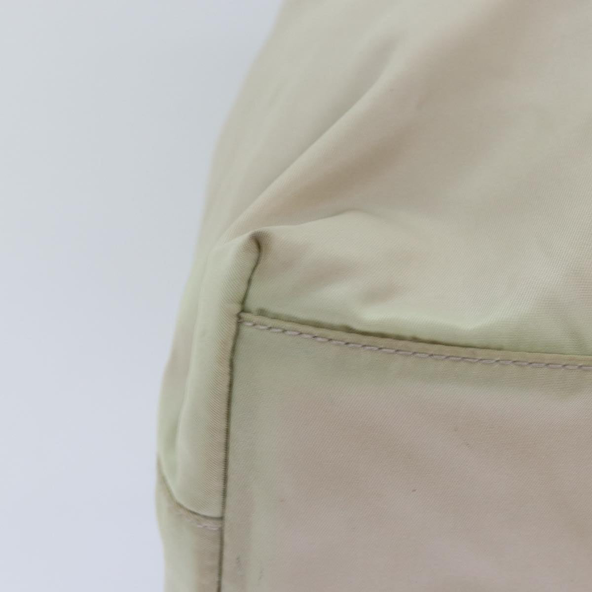 PRADA Tote Bag Nylon Beige Auth 76005
