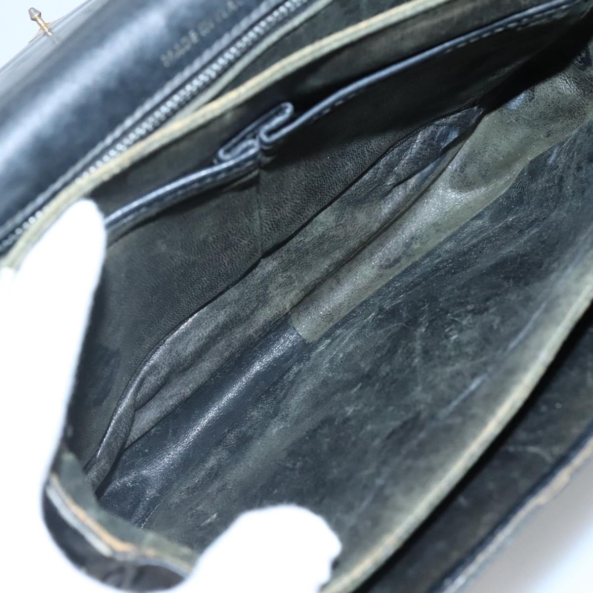 CELINE Shoulder Bag Leather Black Auth 76080