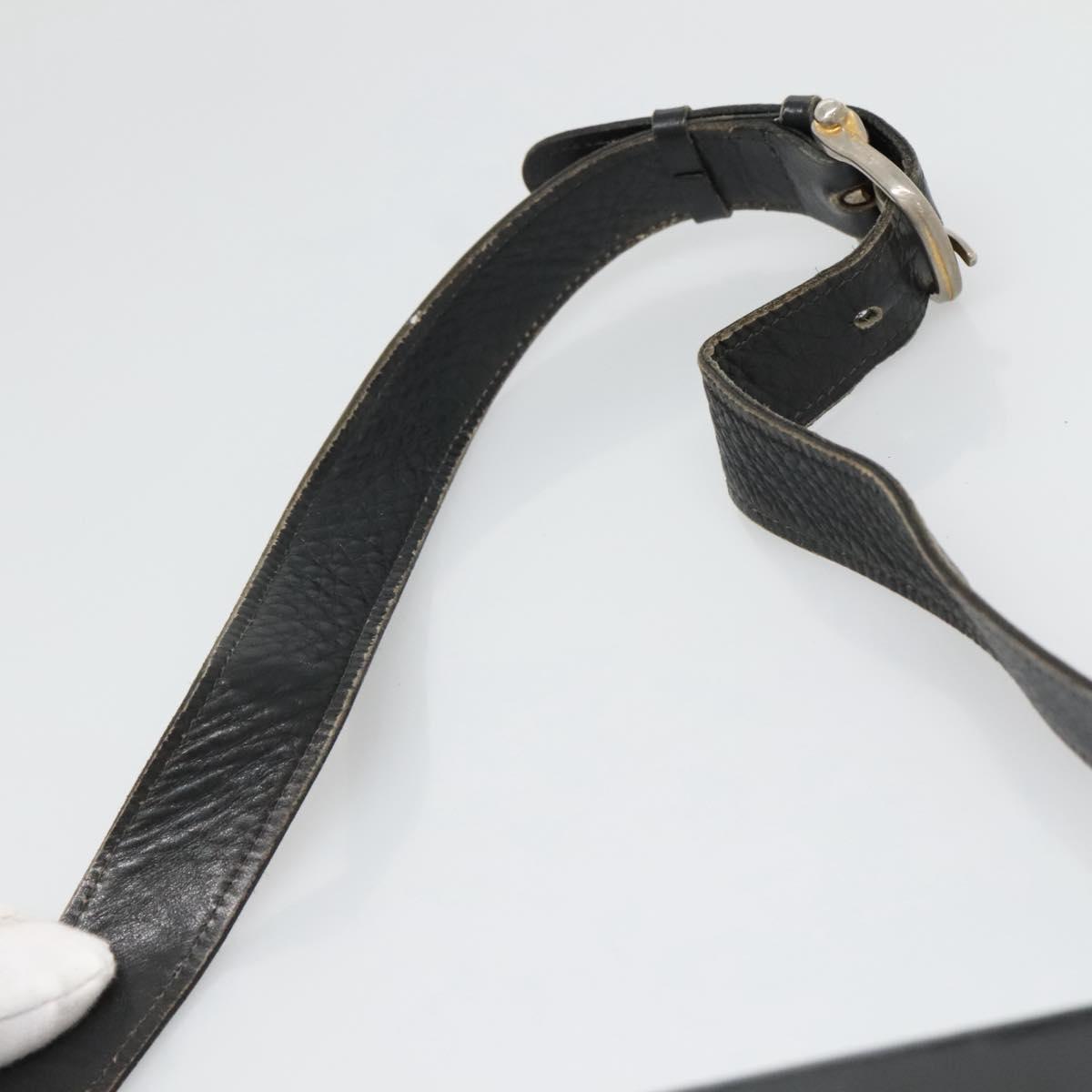 CELINE Shoulder Bag Leather Black Auth 76080