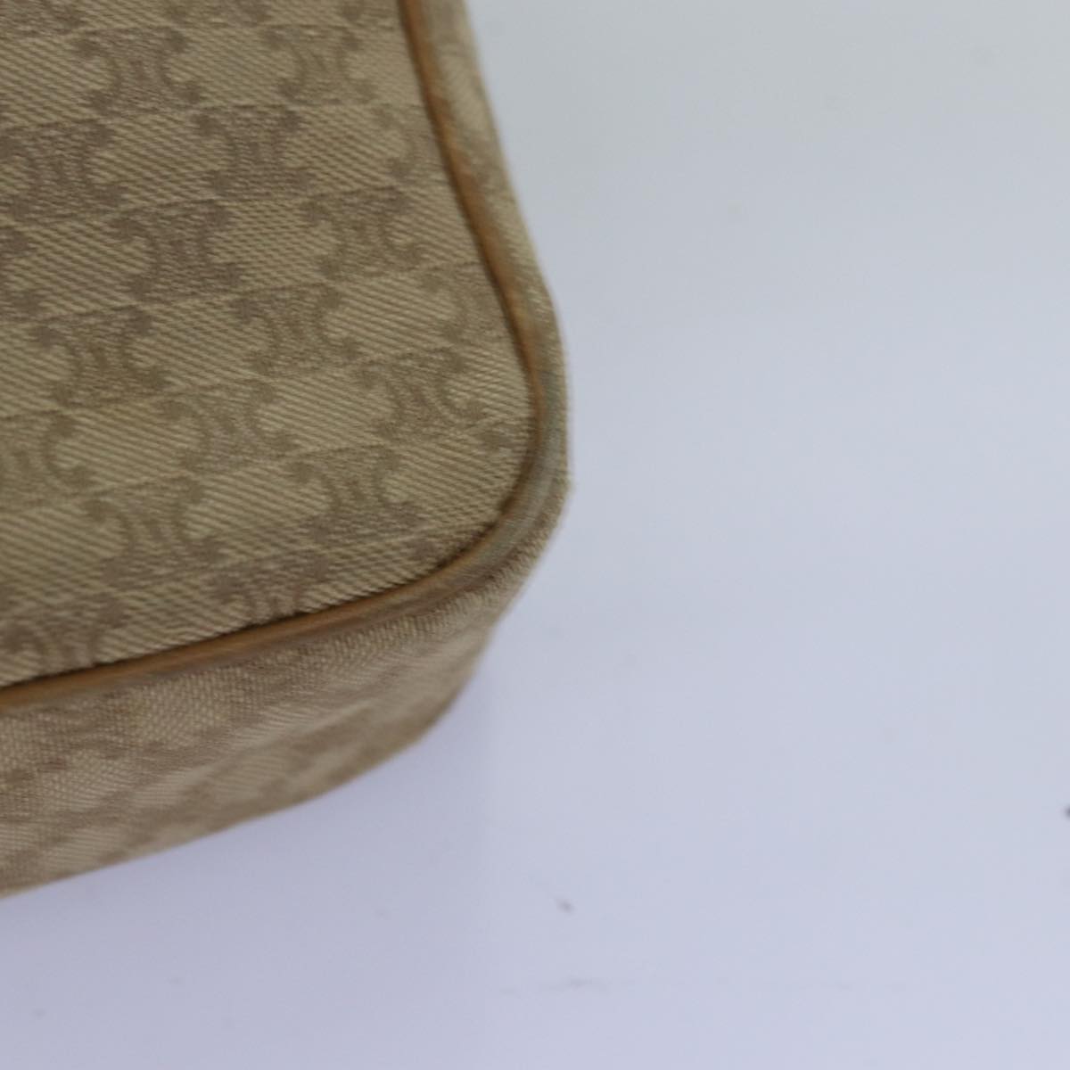 CELINE Macadam Canvas Shoulder Bag Beige Auth 76085