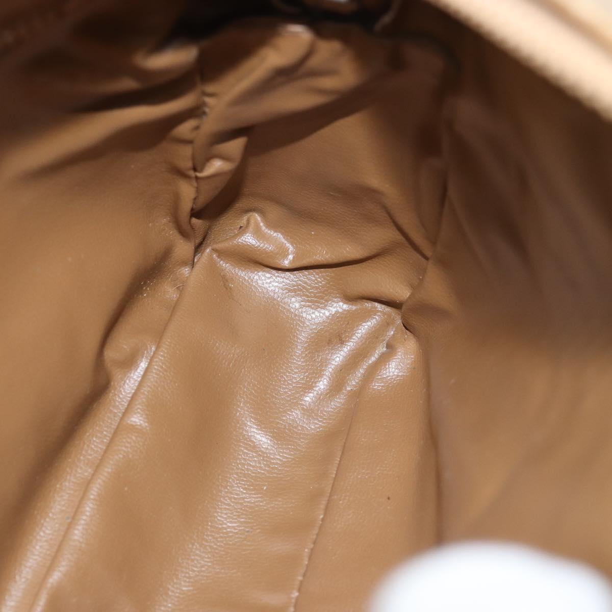 CELINE Macadam Canvas Shoulder Bag Beige Auth 76085