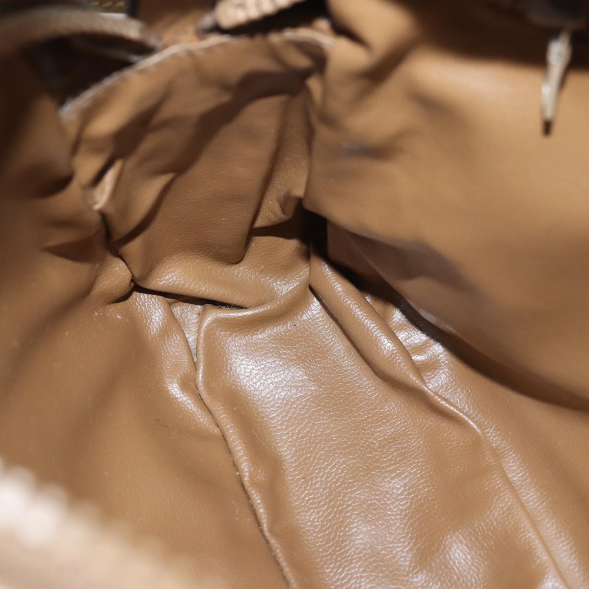 CELINE Macadam Canvas Shoulder Bag Beige Auth 76085