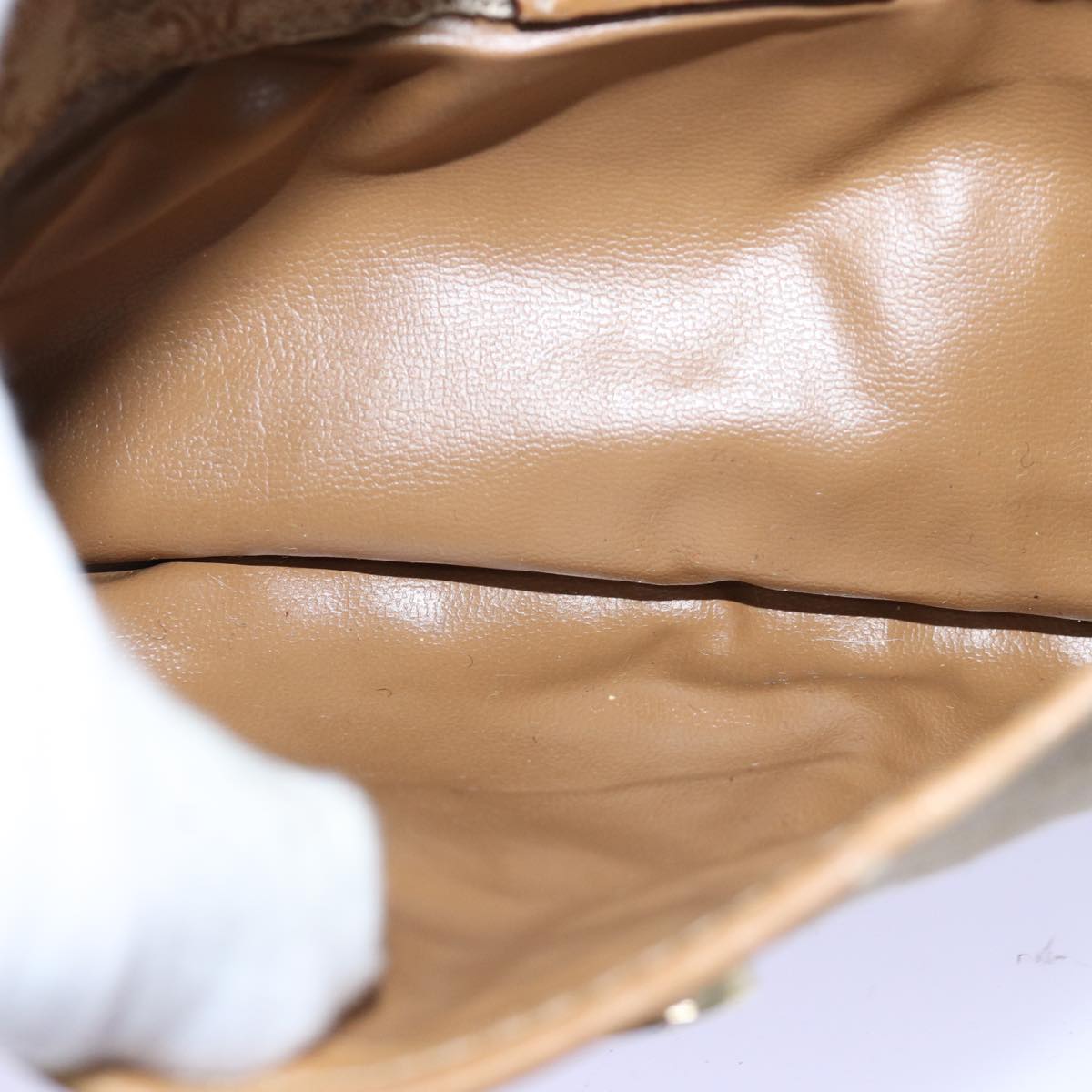 CELINE Macadam Canvas Shoulder Bag Beige Auth 76085