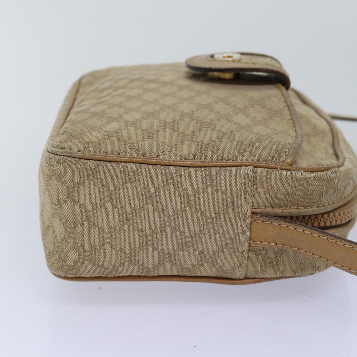 CELINE Macadam Canvas Shoulder Bag Beige Auth 76085